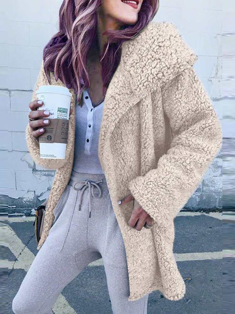 Casual-Women-Solid-Color-Fleece-Outerwear-Long-Sleeve-Coats-1378505