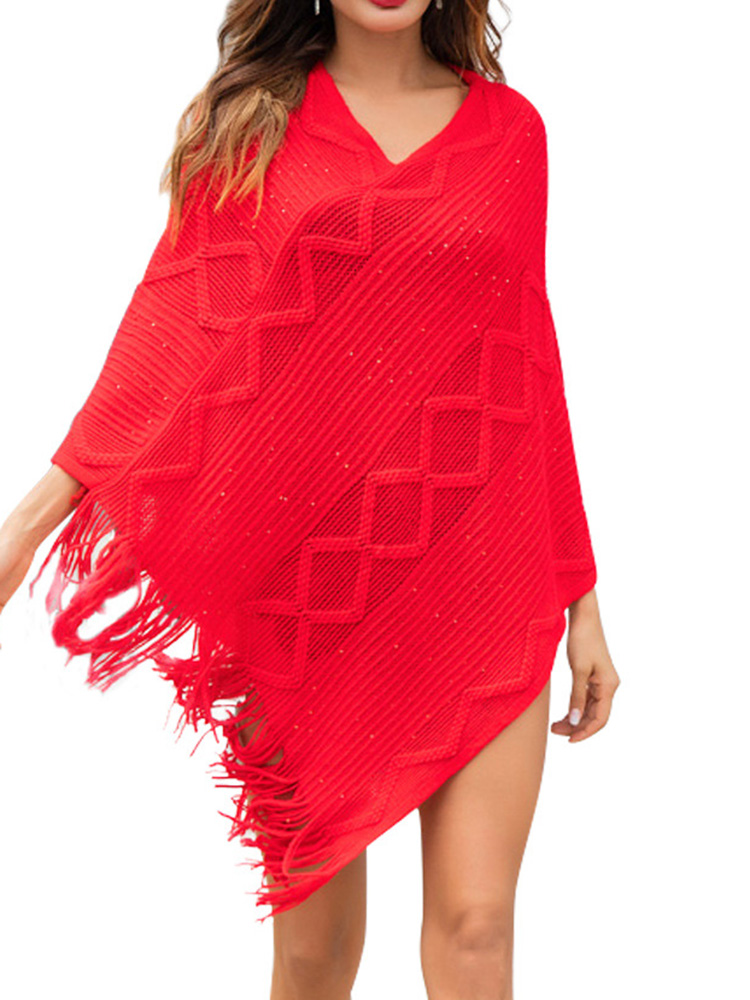 Women-Pure-Color-Geometric-Loose-Knit-Shawl-Tassel-Sweater-Coats-1366036