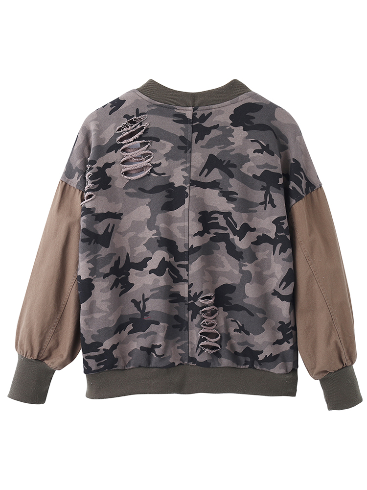 Camouflage-Loose-Army-Green-Long-Sleeve-Hole-Short-Jacket-1094469