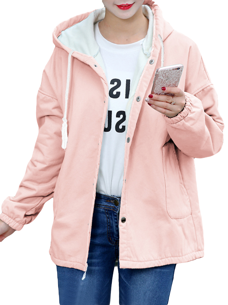 Casual-Solid-Color-Hooded-Long-Sleeve-Loose-Women-Jacket-1108557