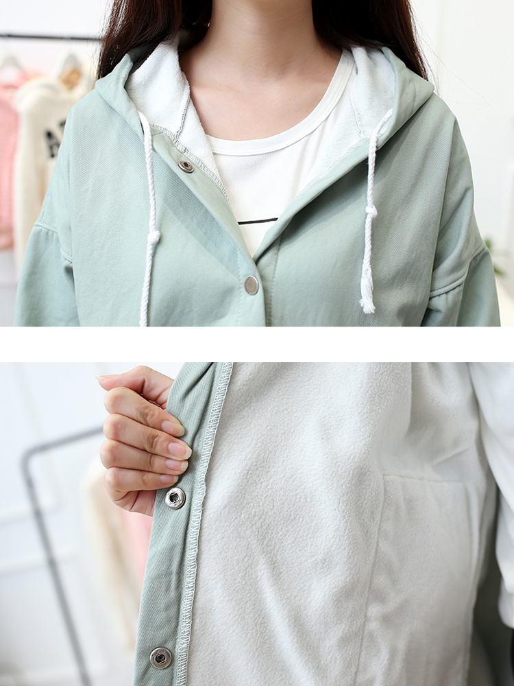Casual-Solid-Color-Hooded-Long-Sleeve-Loose-Women-Jacket-1108557