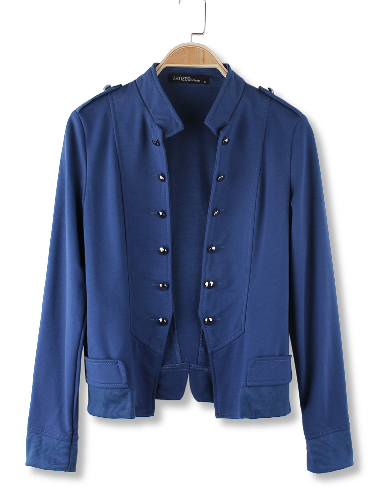 Solid-Color-Stand-up-Collar-Double-Breasted-Jacket-Outerwear-57289