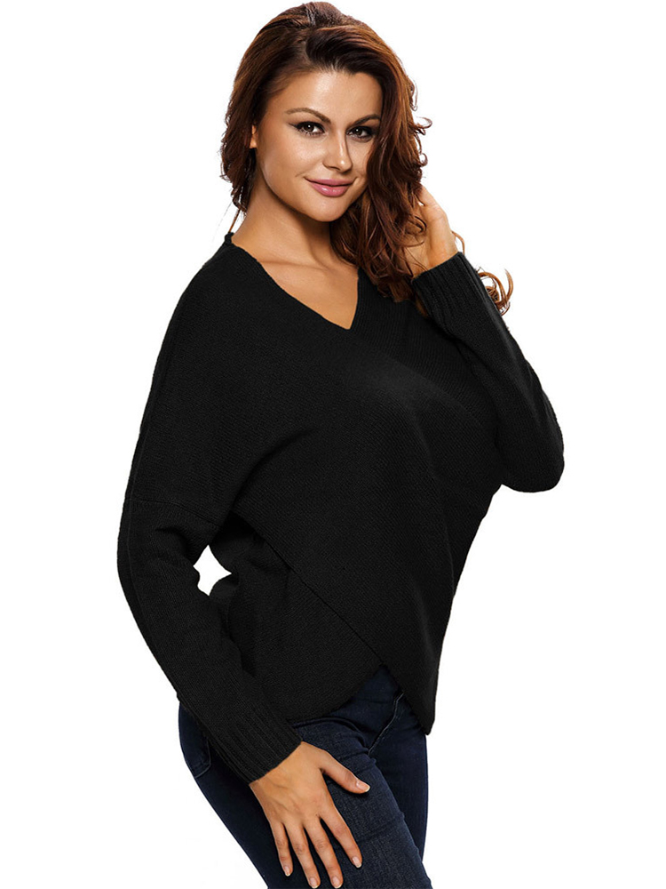 Casual-Knit-Cross-Wrap-Long-Sleeve-V-neck-Loose-Women-Sweater-1115892