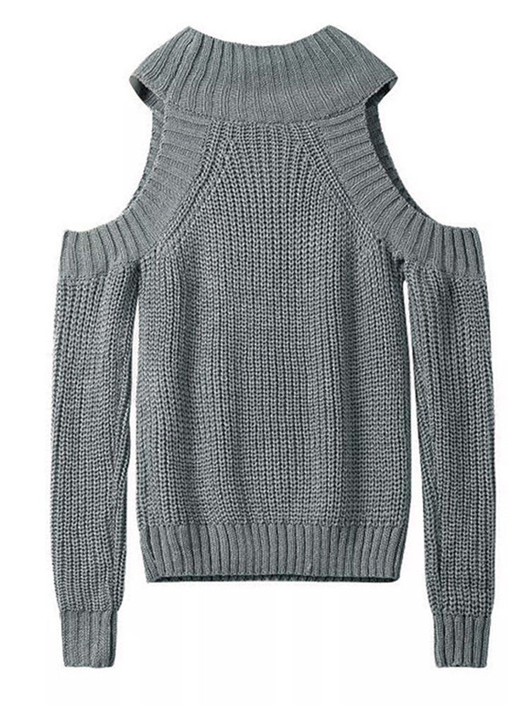 Casual-Off-Shoulder-Solid-Turtleneck-Slim-Sweater-1001445
