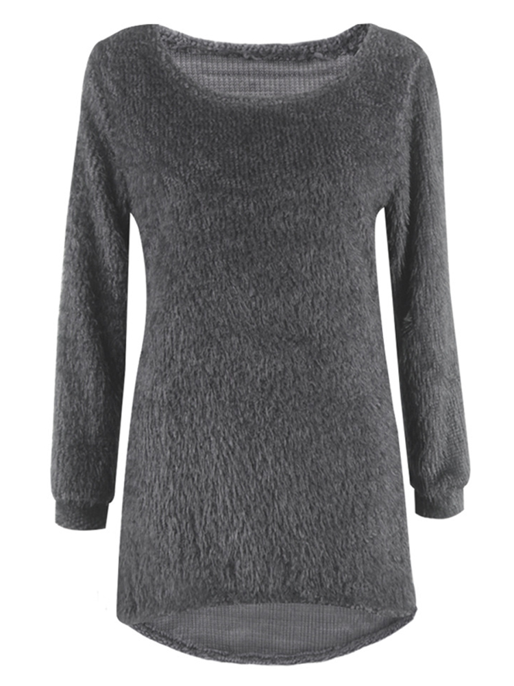 Casual-Solid-O-Neck-Long-Sleeve-Loose-Knitted-Women-Pullover-Sweater-1097207
