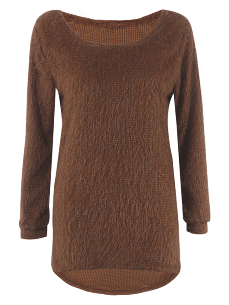 Casual-Solid-O-Neck-Long-Sleeve-Loose-Knitted-Women-Pullover-Sweater-1097207