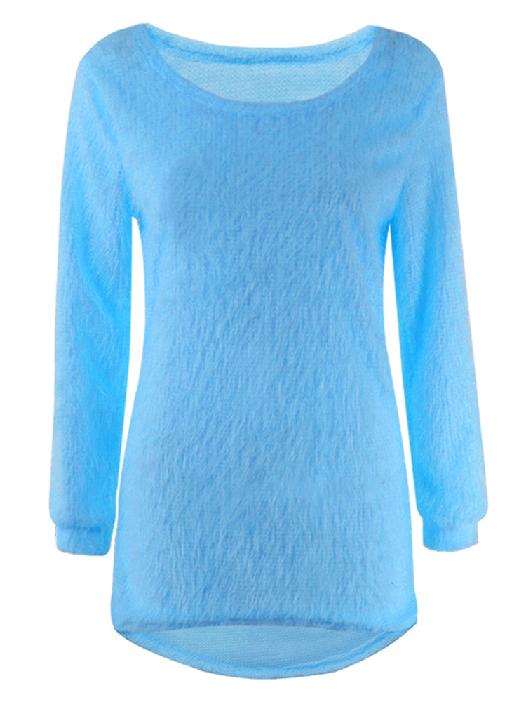 Casual-Solid-O-Neck-Long-Sleeve-Loose-Knitted-Women-Pullover-Sweater-1097207