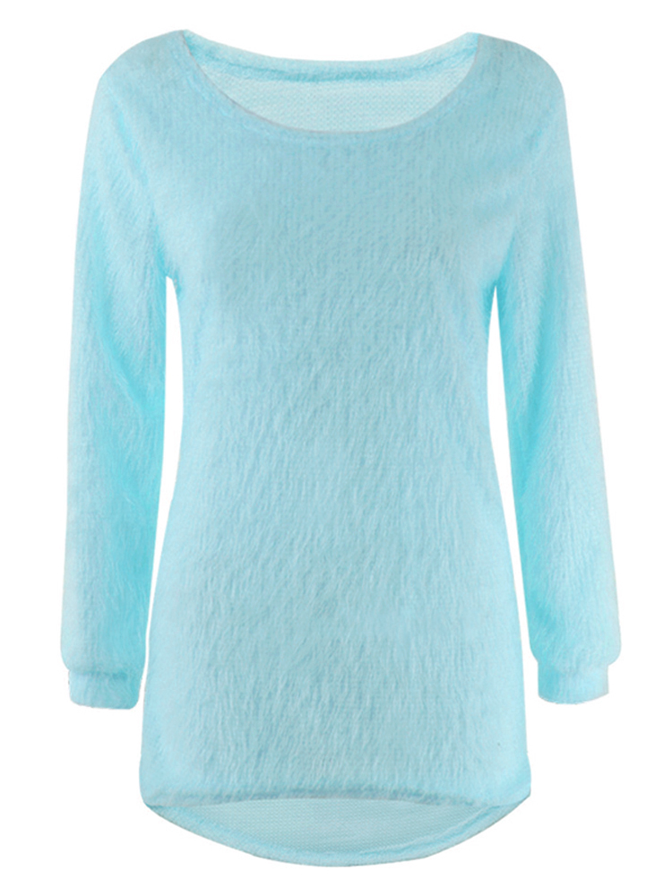 Casual-Solid-O-Neck-Long-Sleeve-Loose-Knitted-Women-Pullover-Sweater-1097207