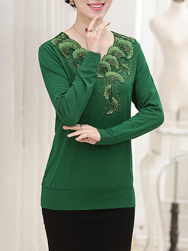 Casual-V-Neck-Printing-Long-Sleeve-Slim-Elegant-Pullover-Sweater-1101535