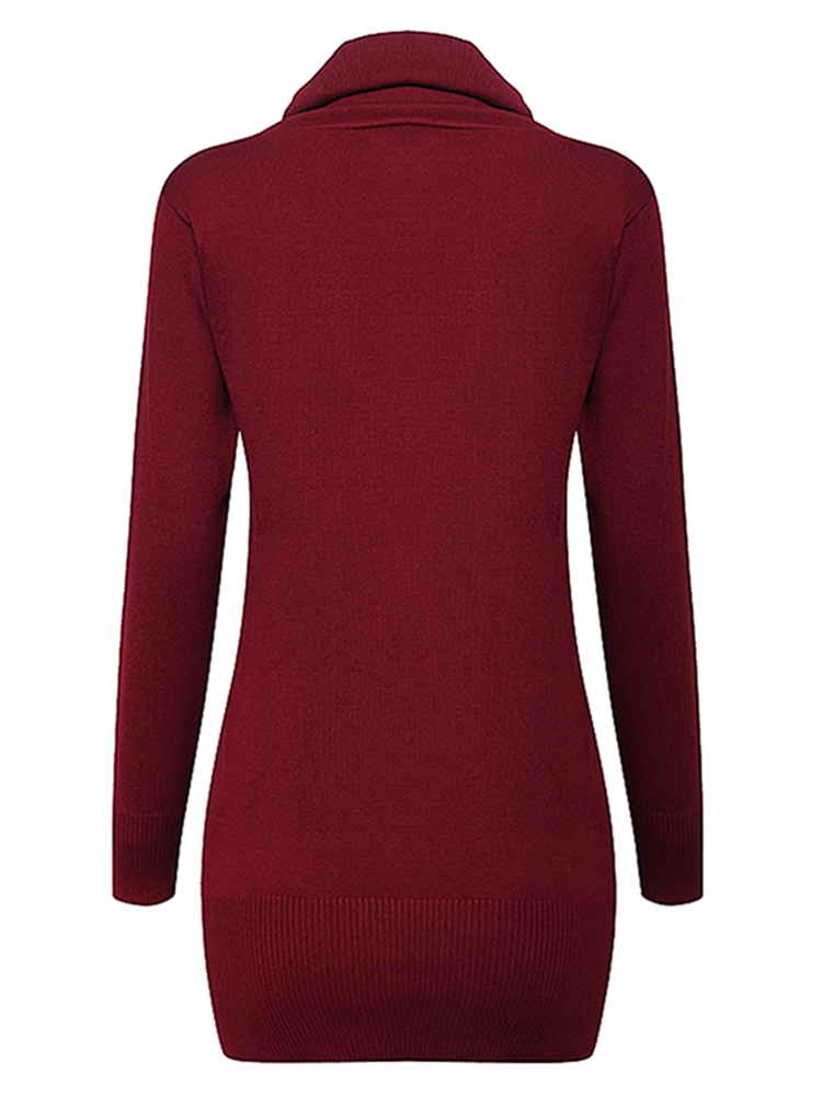 Casual-Women-Long-Sleeve-High-Collar-Pure-Color-Knitted-Sweater-1116241