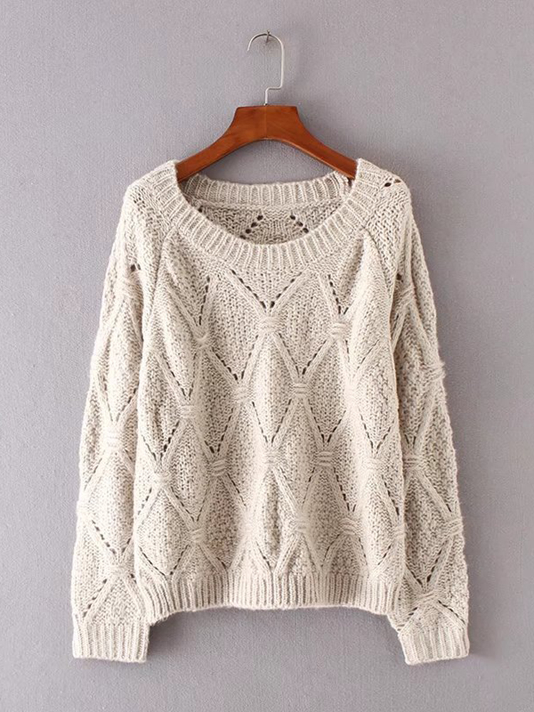 Casual-Women-Long-Sleeve-Solid-Color-Pullover-Sweater-1201241