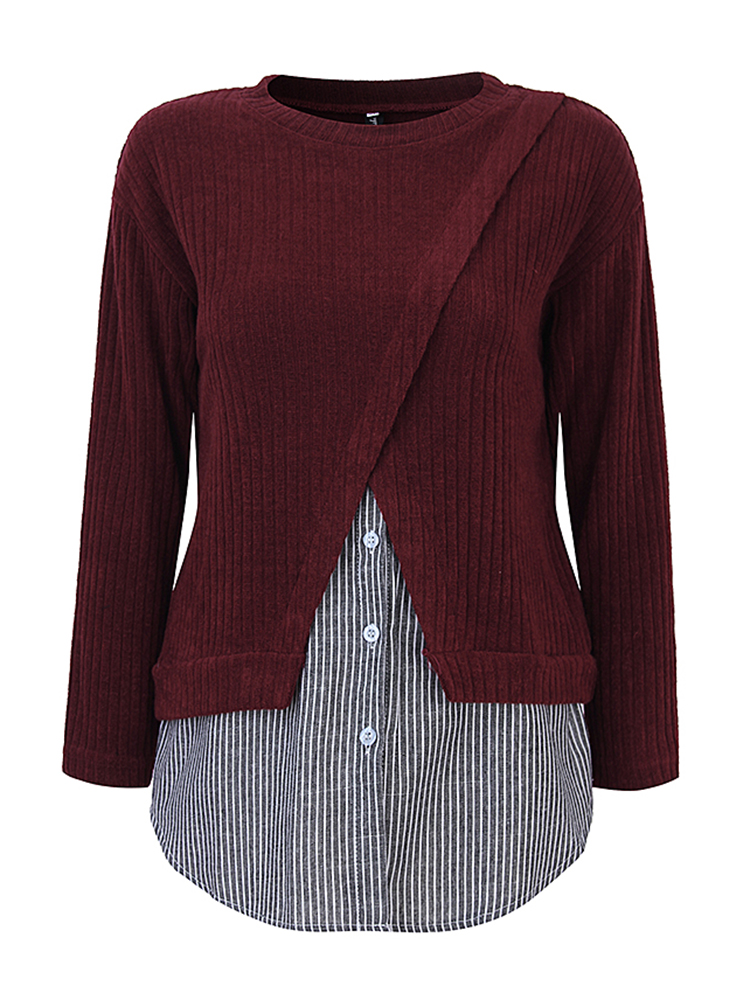 Casual-Women-Slim-Patchwork-Irregular-Long-Sleeve-Sweaters-1120457