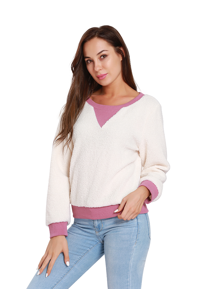 Casual-Women-Fleece-Patchwork-Long-Sleeve-Sweatshirt-1375984