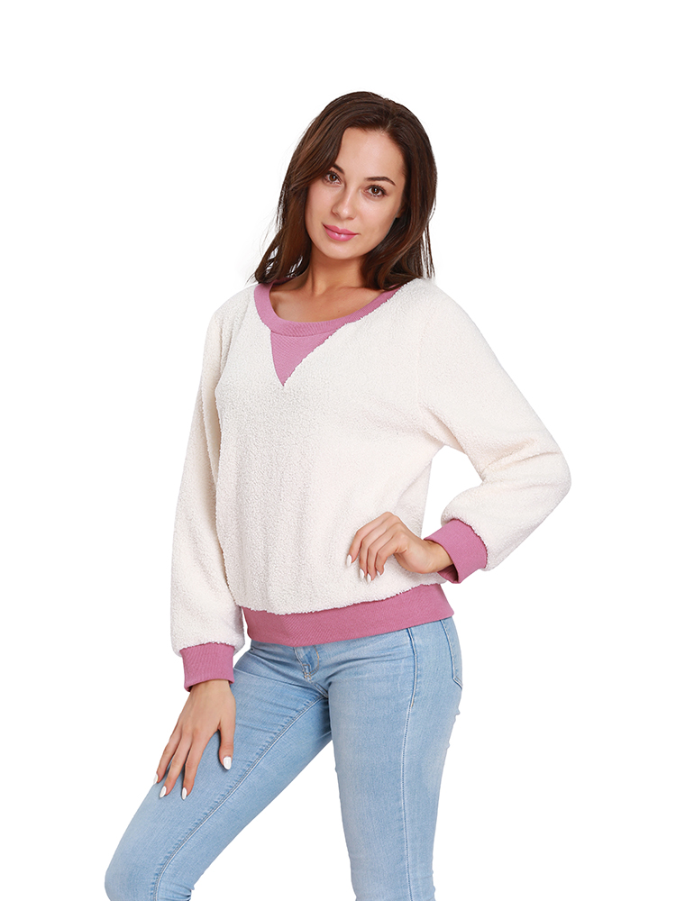 Casual-Women-Fleece-Patchwork-Long-Sleeve-Sweatshirt-1375984