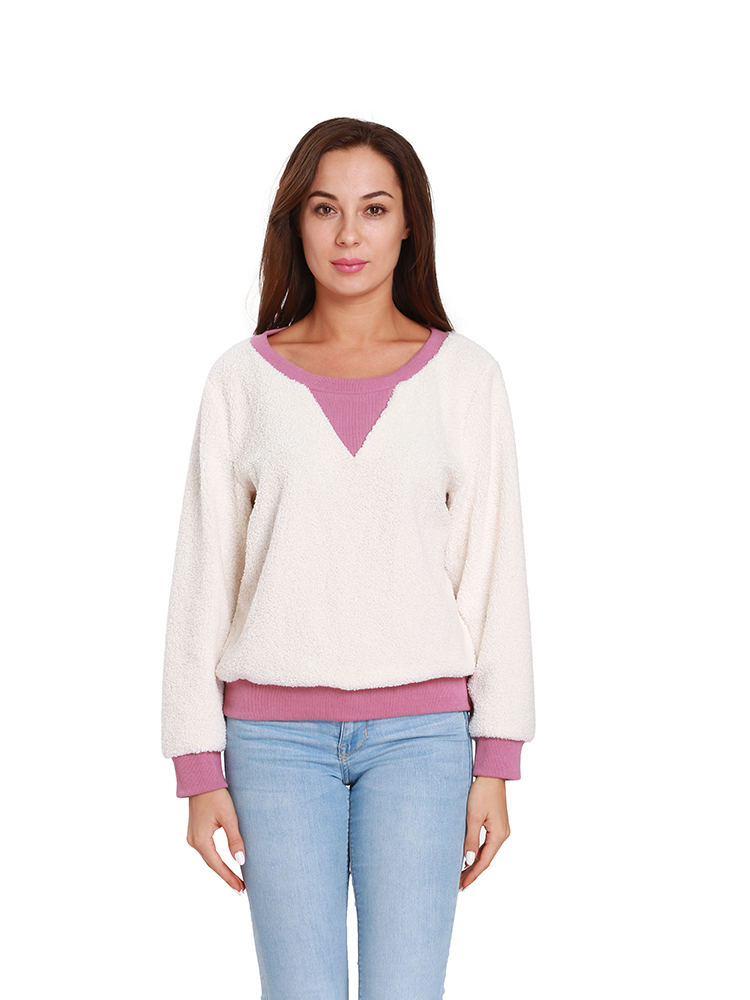 Casual-Women-Fleece-Patchwork-Long-Sleeve-Sweatshirt-1375984