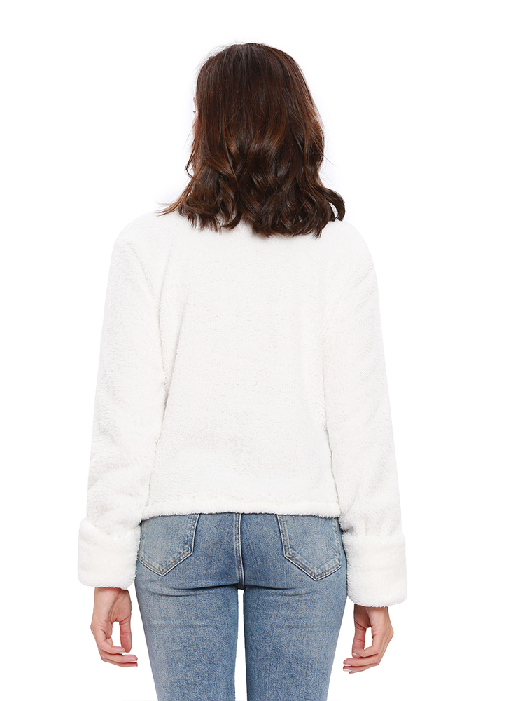 Casual-Women-Solid-Color-Fleece-Stand-Collar-Long-Sleeve-Sweatshirt-1375514