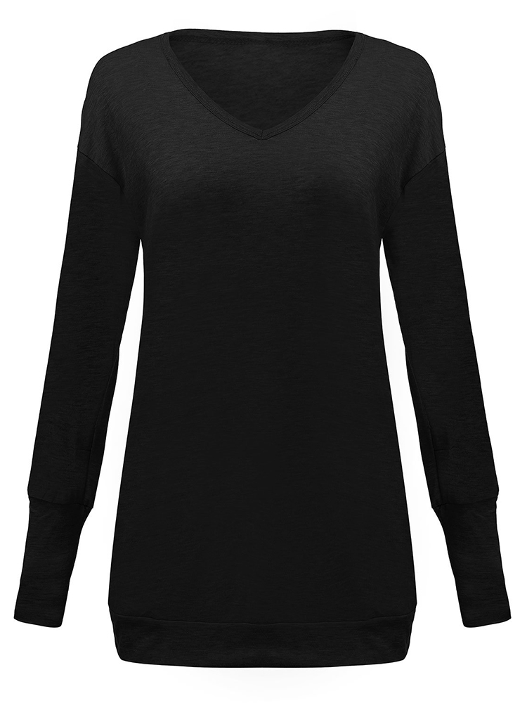 Casual-Women-Pocket-Long-Sleeve-V-Neck-Long-Tops-T-Shirt-1020506