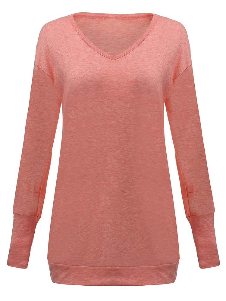 Casual-Women-Pocket-Long-Sleeve-V-Neck-Long-Tops-T-Shirt-1020506