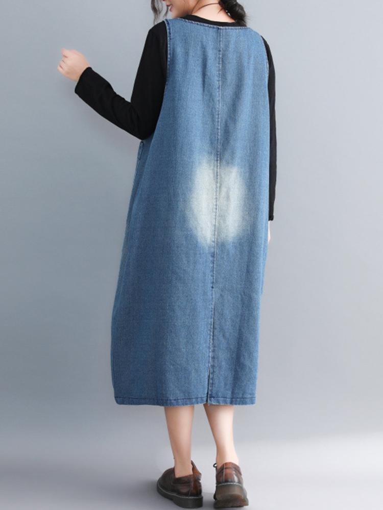 Casual-Denim-Sleeveless-V-Neck-Pocket-Loose-Dress-For-Women-1360202