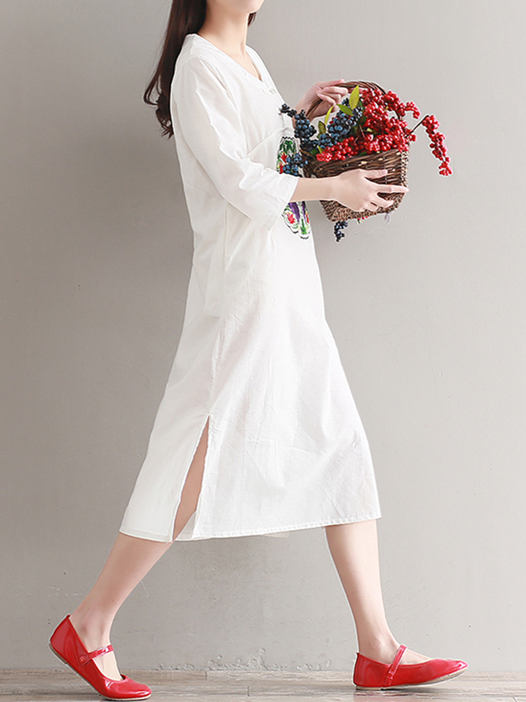 Casual-Women-Embroidered-Kaftan-Dress-Long-Sleeve-White-Navy-Pockets-Dresses-1184178