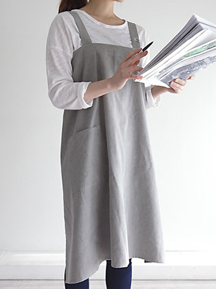 Vintage-Japanese-Cotton-Linen-Kitchen-Aprons-Dress-with-Pocket-1364352