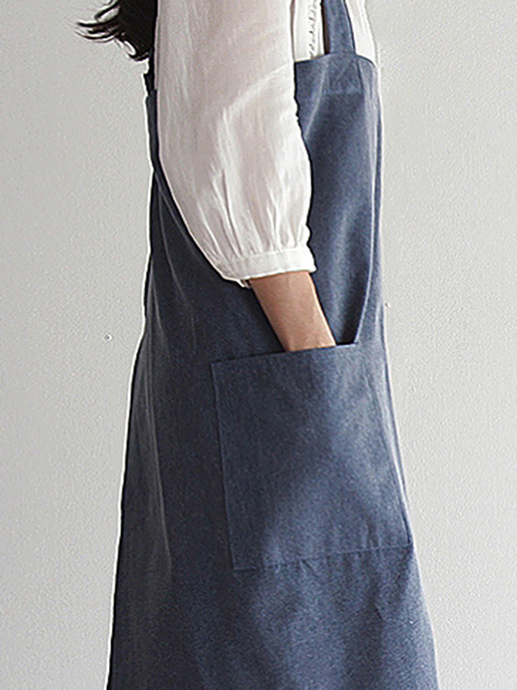 Vintage-Japanese-Cotton-Linen-Kitchen-Aprons-Dress-with-Pocket-1364352
