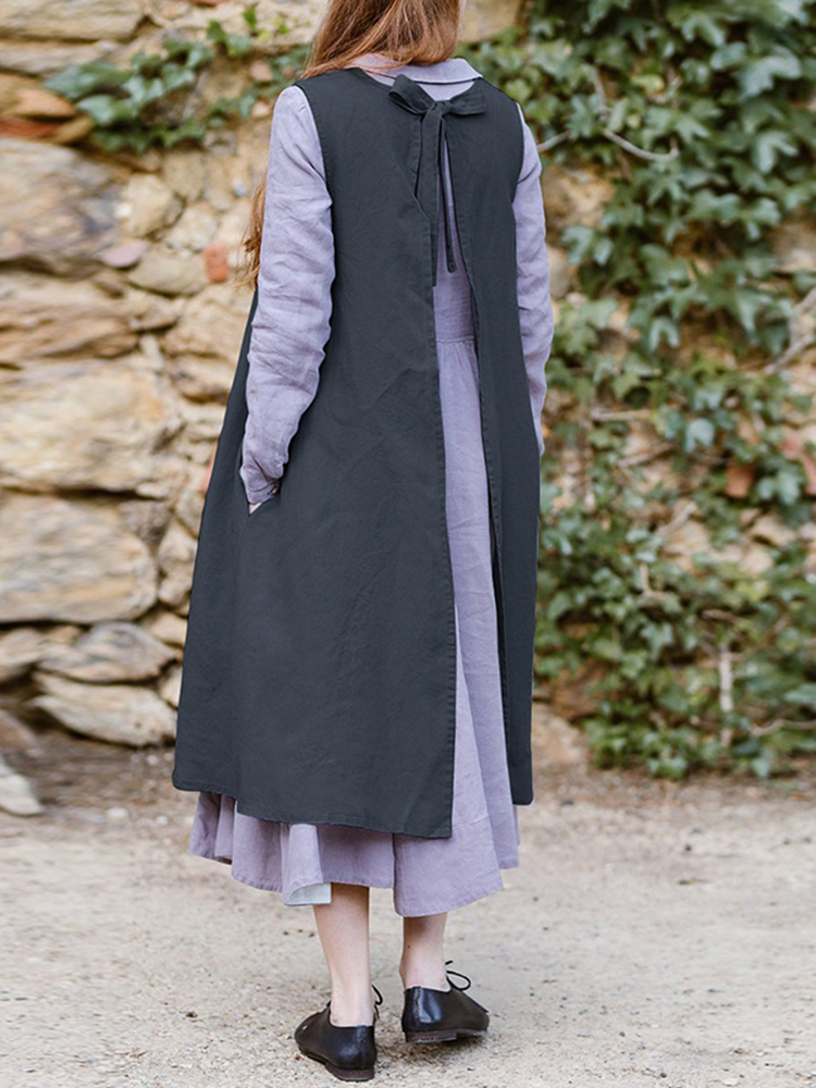 Women-Vintage-Cotton-Back-Split-Apron-Pinafore-Dress-1421463