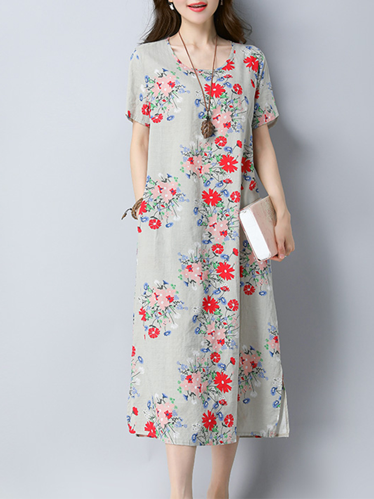 Casual-Women-Floral-Printed-Dress-Pullover-Short-Sleeves-Pockets-Dresses-1179068