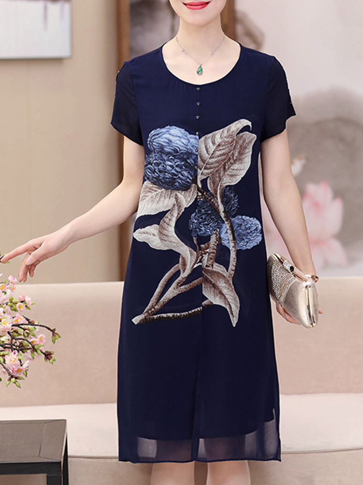 Elegant-Women-Floral-Print-O-neck-Chiffon-Dress-1290500