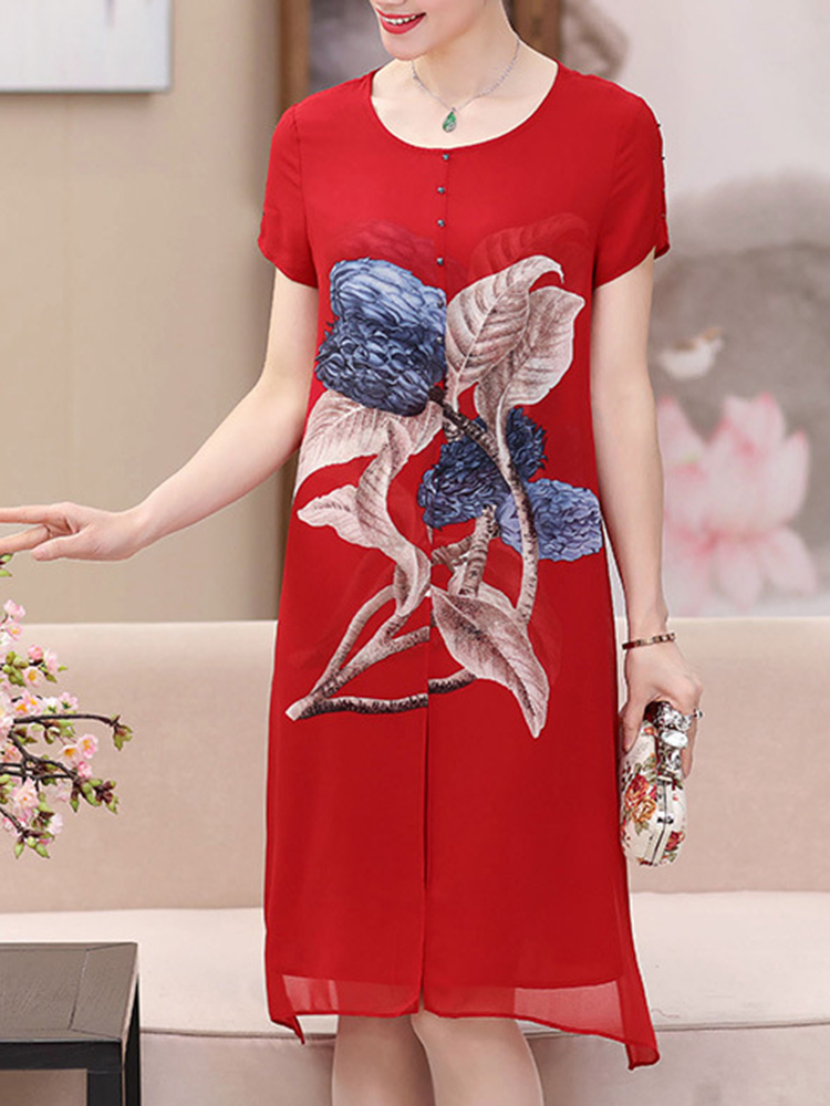 Elegant-Women-Floral-Print-O-neck-Chiffon-Dress-1290500