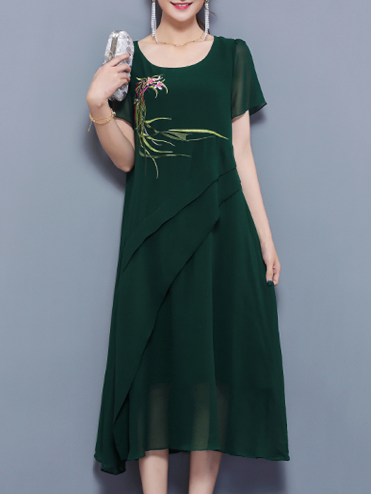 Elegant-Women-Printed-Chiffon-Pleated-Short-Sleeve-Midi-Dress-1265330