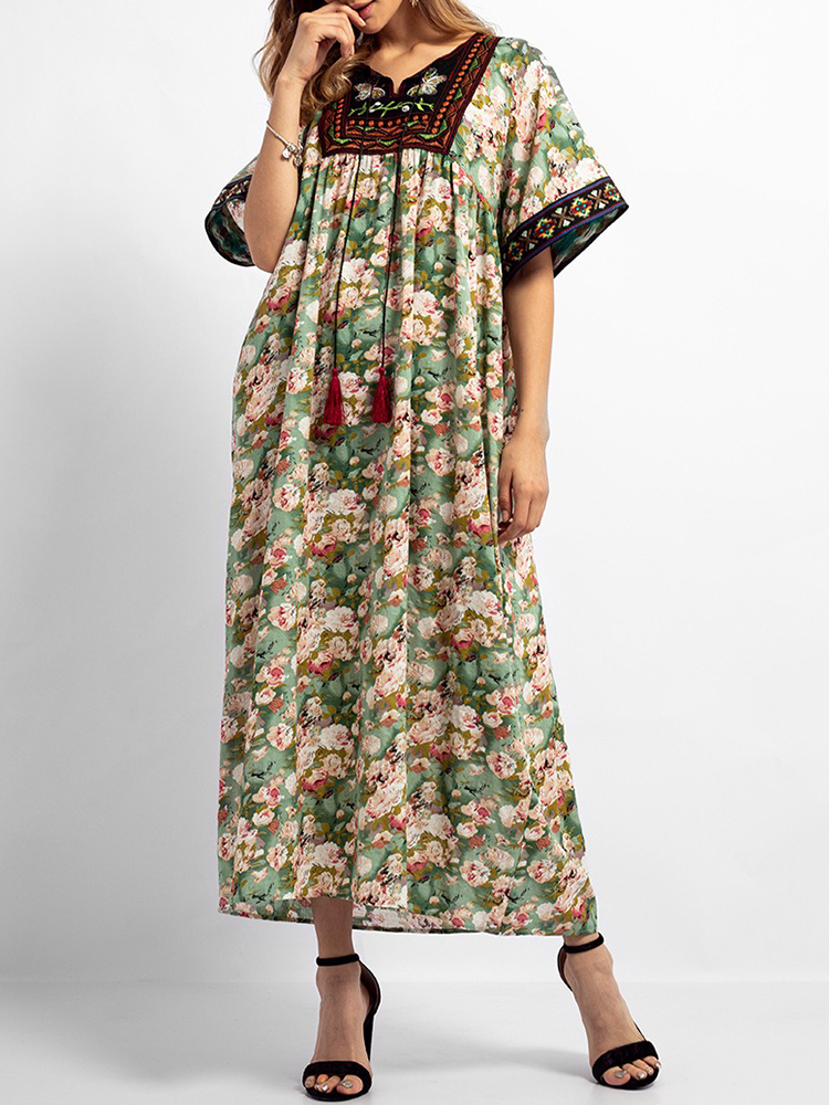 Boho-Floral-Print-Short-Sleeve-Embroidery-Long-Dress-1414359