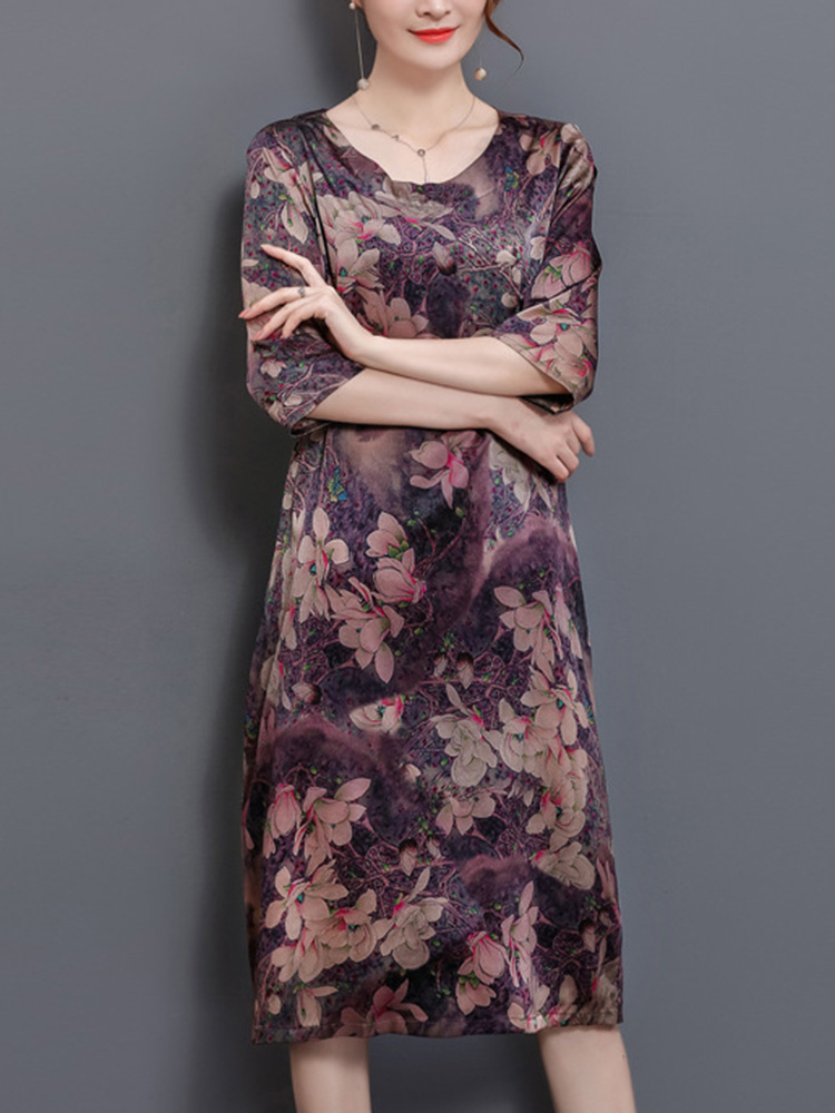 Chinese-Style-Floral-Print-Pocket-Dress-1300855