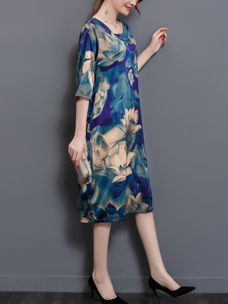 Chinese-Style-Floral-Print-Pocket-Dress-1300855