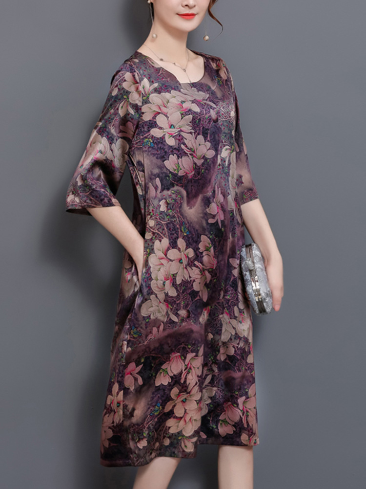 Chinese-Style-Floral-Print-Pocket-Dress-1300855