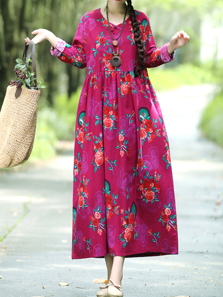 Floral-Elastic-Waist-Long-Sleeve-Maxi-Dress-1345039