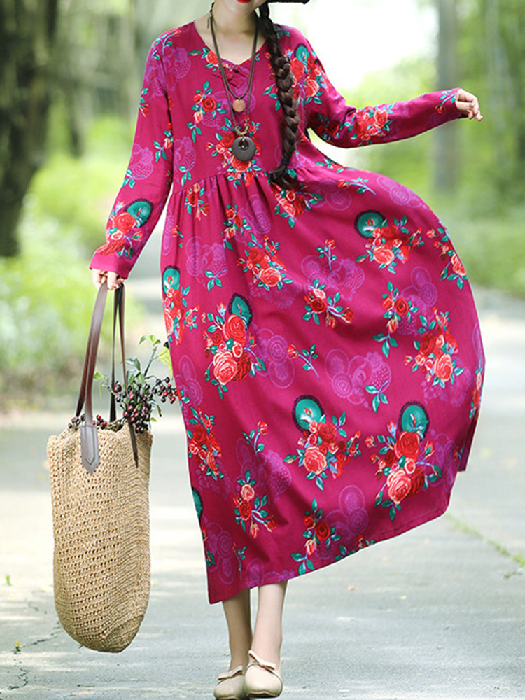 Floral-Elastic-Waist-Long-Sleeve-Maxi-Dress-1345039