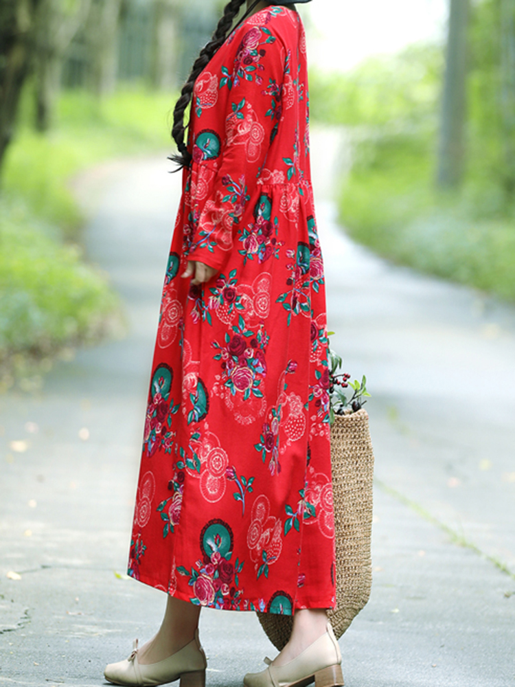 Floral-Elastic-Waist-Long-Sleeve-Maxi-Dress-1345039