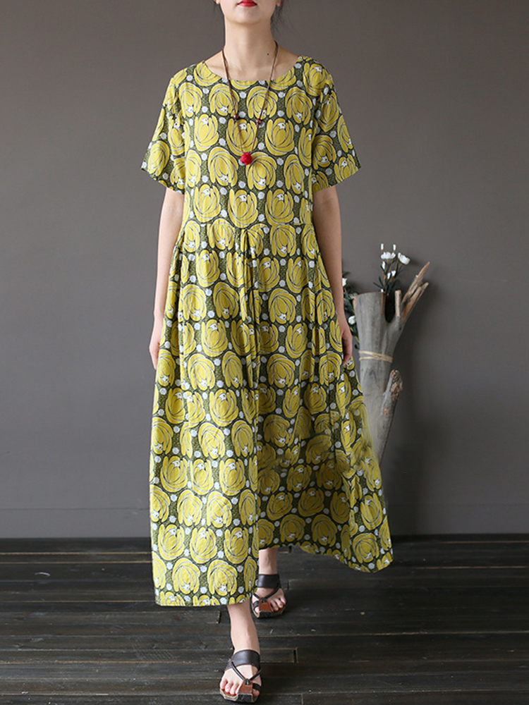 Plus-Size-Floral-Print-Short-Sleeve-Maxi-Dress-1423670