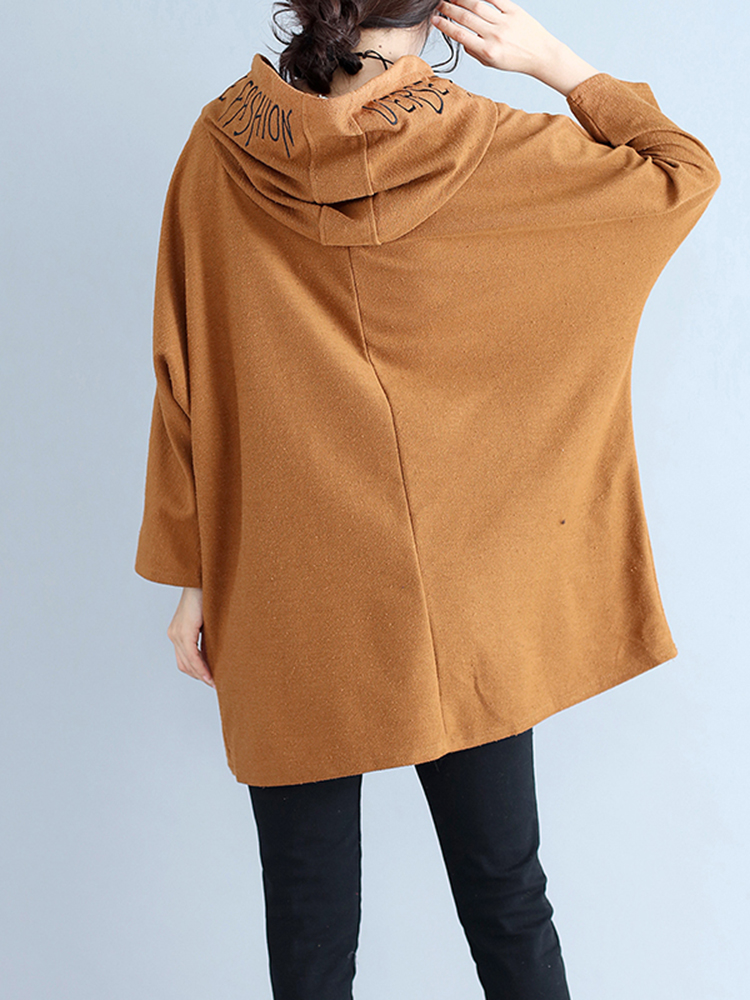Casual-Women-Khaki--Pockets-Hooded-Sweatshirts-1203875