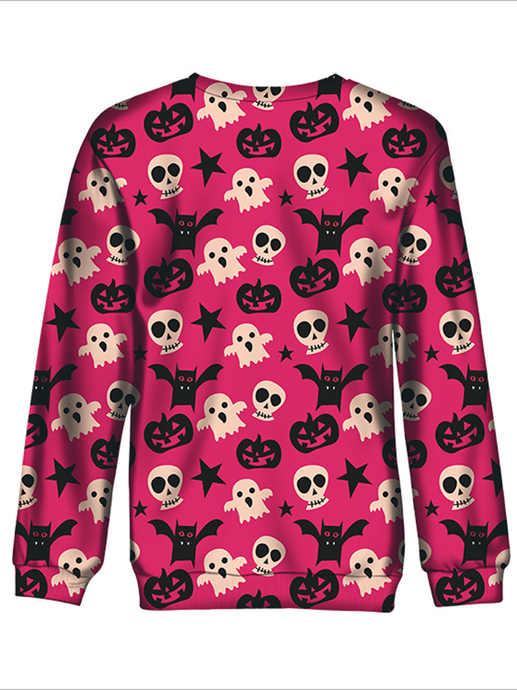 Halloween-Clown-Print-Crew-Neck-Long-Sleeve-Sweatshirt-For-Women-1363427