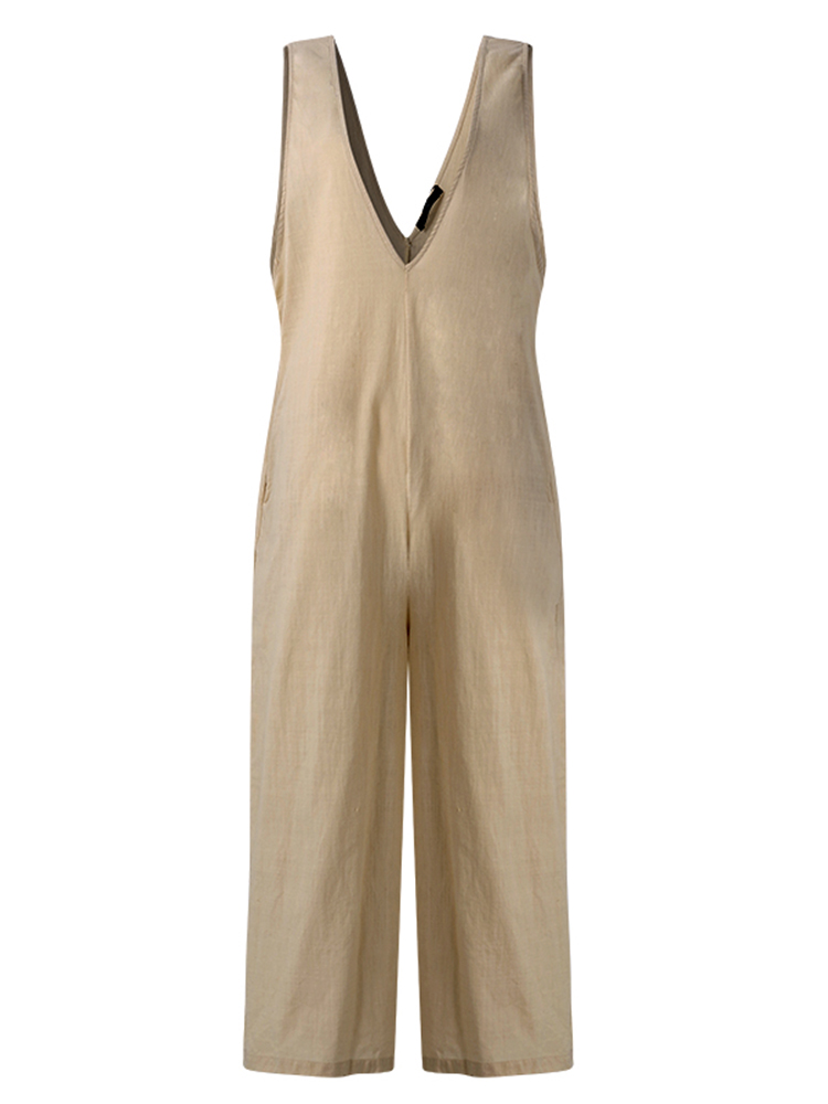 L-5XL-Vintage-Women-Sleeveless-Cotton-Jumpsuit-1244330