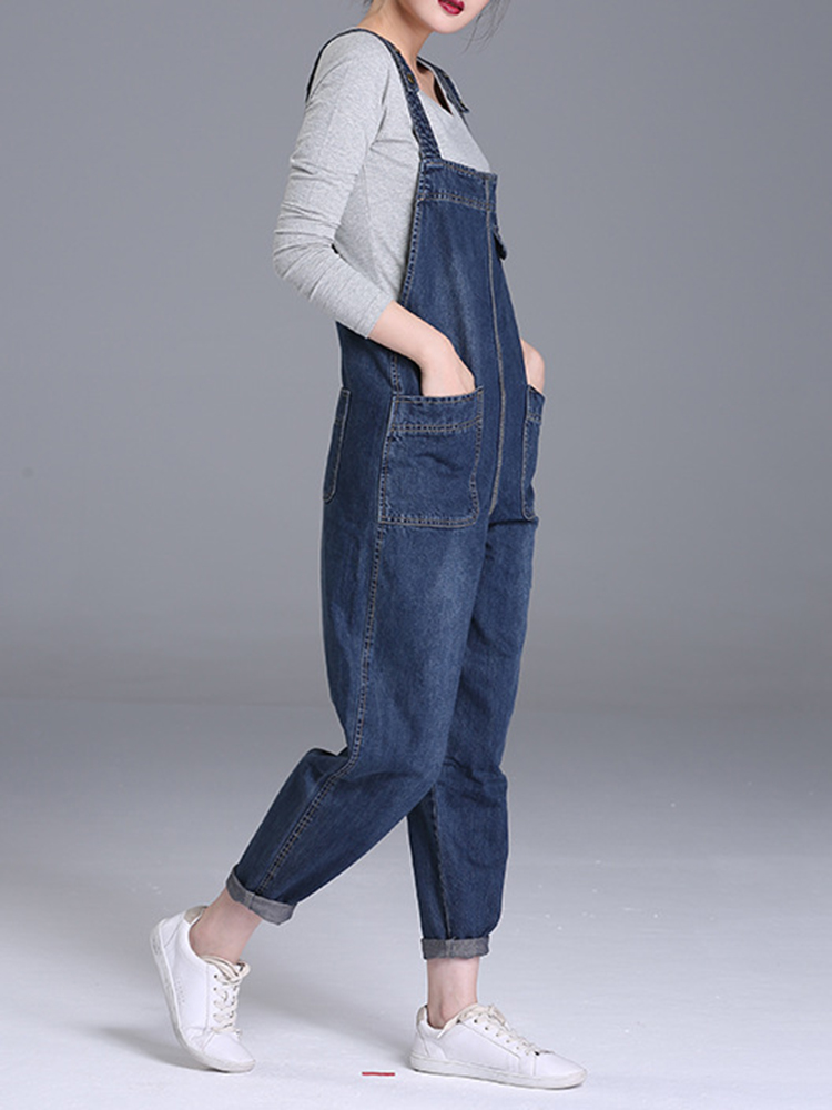 S-6XL-Casual-Women-Denim-Pockets-Jumpsuit-Playsuit-1221715