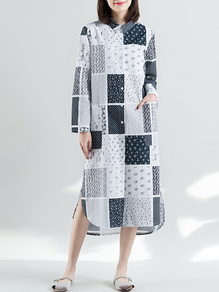 Ethnic-Style-Patchwork-Long-Sleeve-Women-Shirt-Dress-1431562