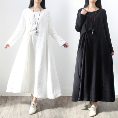 L-5XL-Casual-Women-Fold-Maxi-Dress-1124418