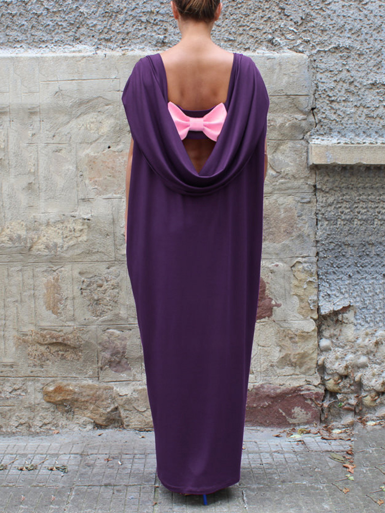 Elegant-Women-Batwing-Sleeve-Bowknot-Back-Maxi-Dress-1385417