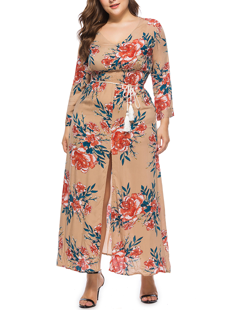 Plus-Size-Bohemian-Floral-Print-Long-Sleeve-Maxi-Dress-1411632