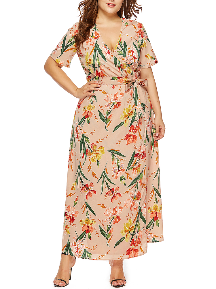Plus-Size-Floral-Print-V-neck-Bohemian-Women-Long-Dress-1411578