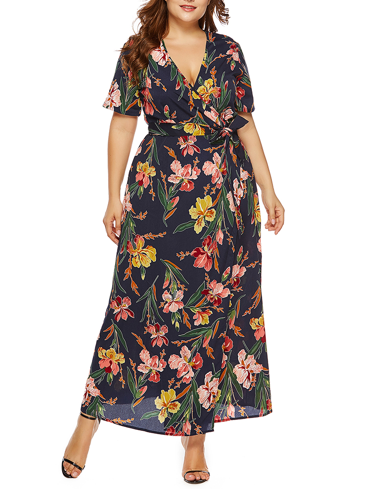 Plus-Size-Floral-Print-V-neck-Bohemian-Women-Long-Dress-1411578