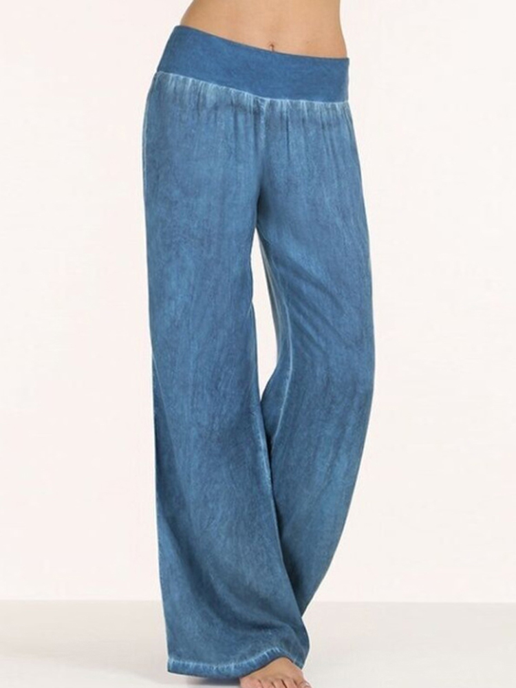 Casual-Women-Faux-Denim-Wide-Leg-Pants-1260249